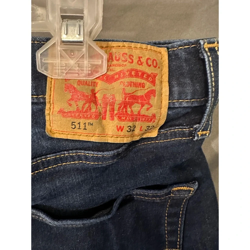 Levis 511 Slim‎ Fit Jeans Mens 32x32 Dark Wash Indigo Denim 04511-1042